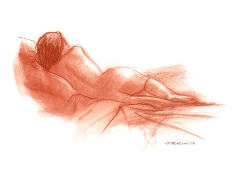 Study in Red reclining