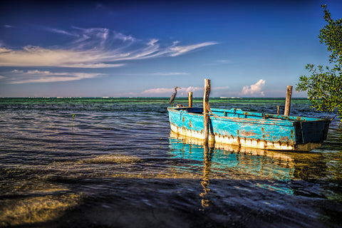 Vintage boat in Jamaican waters